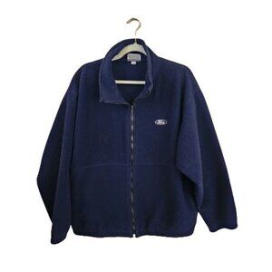 Vintage Vantage Club Collection Ford Logo Fleece Full Zip Jacket Size L